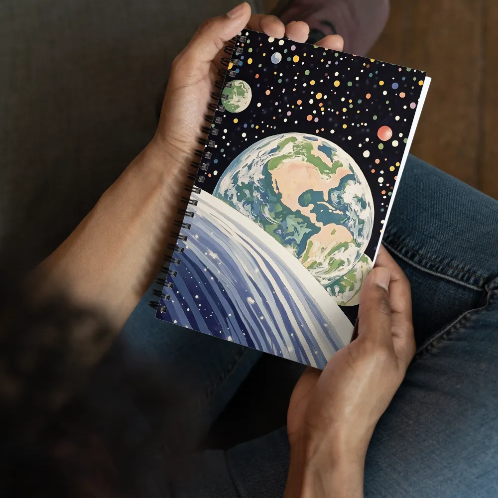 Celestial View: A Surreal Journey Through Space | Spiral Notebook