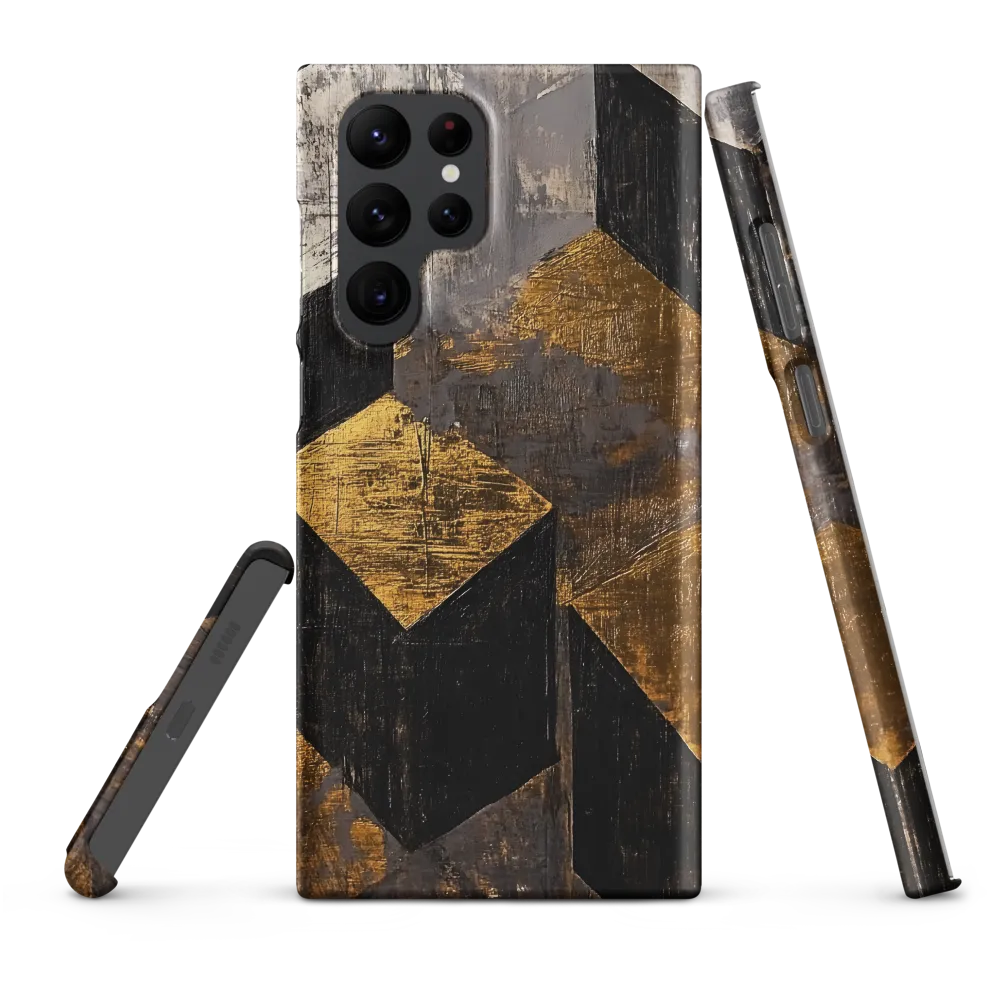 Geometric Harmony in Gold and Black | Phone Case |  S22 Ultra | Snap Case | Matte