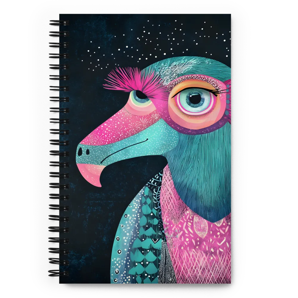 Whimsical Vulture: A Dance of Colors | Spiral Notebook