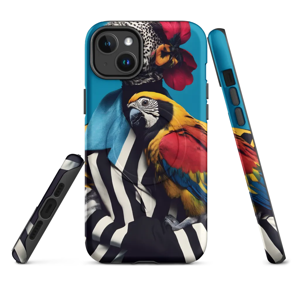 Vibrant Fusion of Flora and Fauna | Phone Case |  14 Plus | MagSafe® Tough Case | Matte