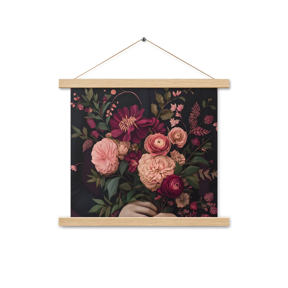 Botanical Elegance | Poster With Oak Wood Hanger | 14″×14″