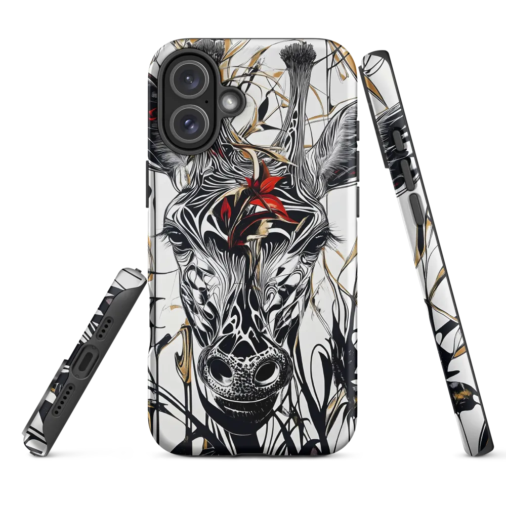 Floral Elegance: The Giraffe's Portrait