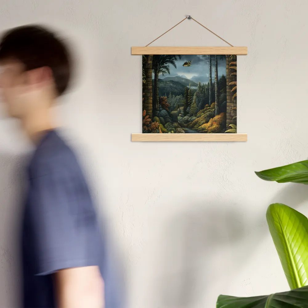 Whispers of the Enchanted Forest | Poster With Oak Wood Hanger | 10″×10″