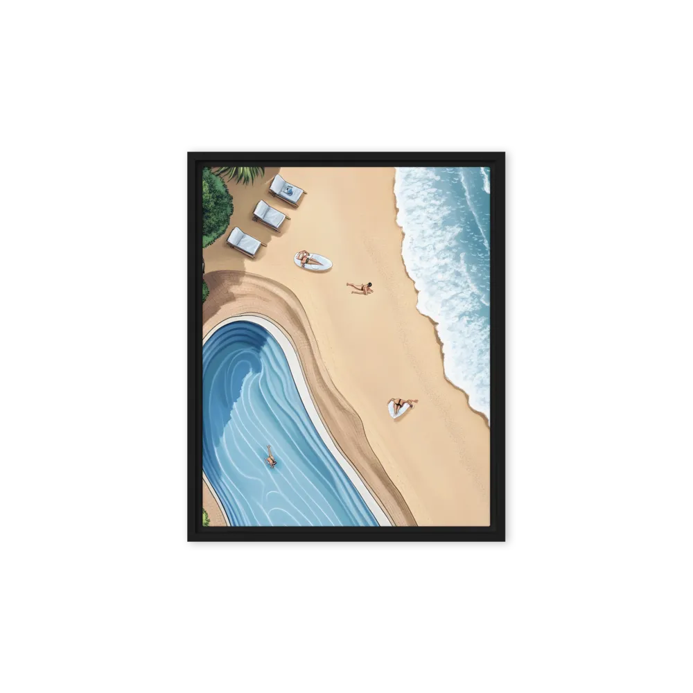Serenity by the Shore | Canvas with Black Frame | 8″×10″