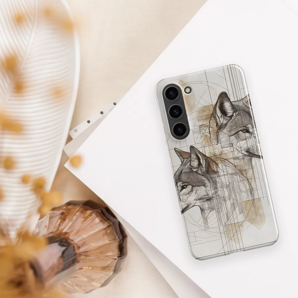 Geometric Harmony: The Essence of Wolves | Phone Case |  S23 Plus | Snap Case | Glossy
