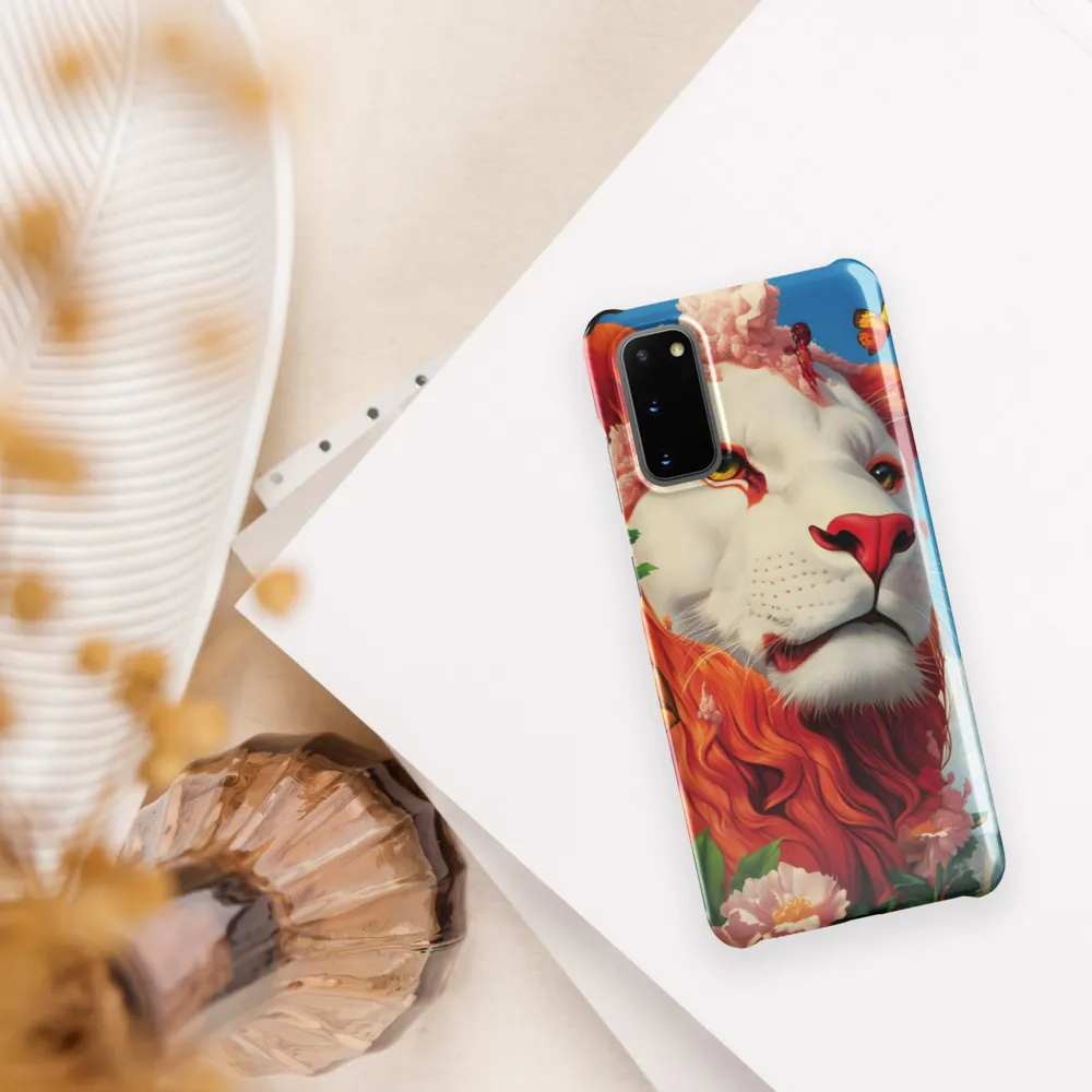 Majestic Lion Amidst Floral Splendor