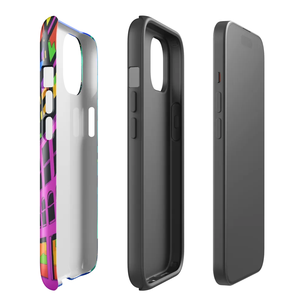Neon Dreamscape: A Futuristic City at Dusk | Phone Case |  15 | Tough Case | Glossy