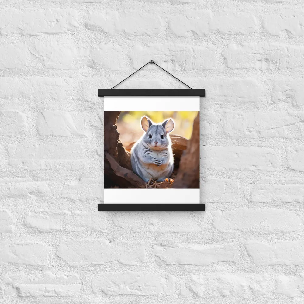 Gentle Whispers of Nature: The Chinchilla | Poster With Black Wood Hanger | 11″×14″