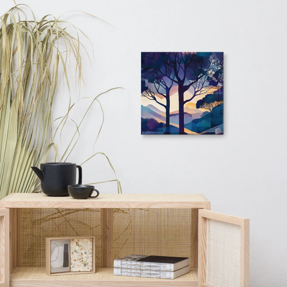 Tranquil Geometry: A Journey Through Color | Canvas | 16″×16″