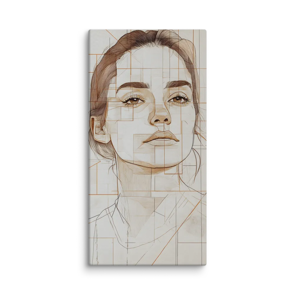 Geometric Serenity: A Minimalist Portrait | Canvas | 16″×32″