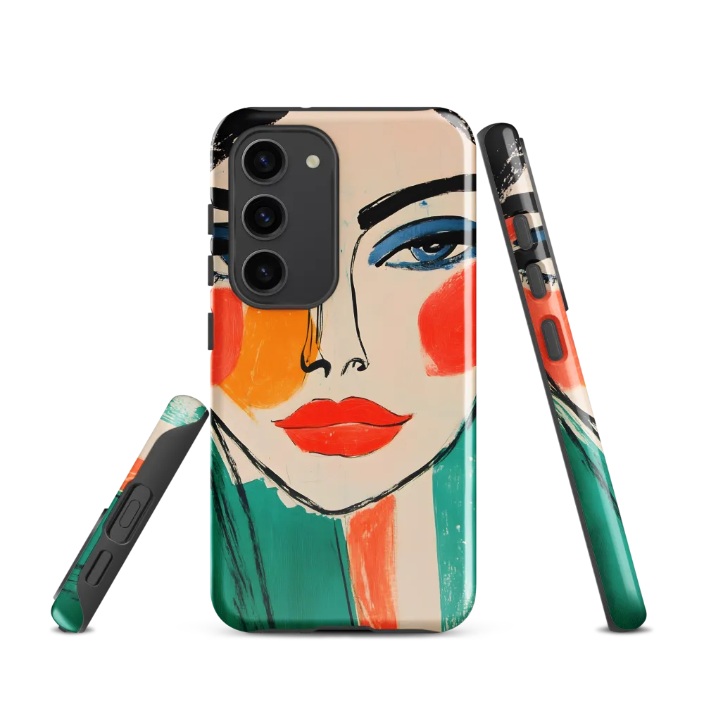 Vivid Portrait of a Modern Muse | Phone Case |  S23 | Tough Case | Glossy