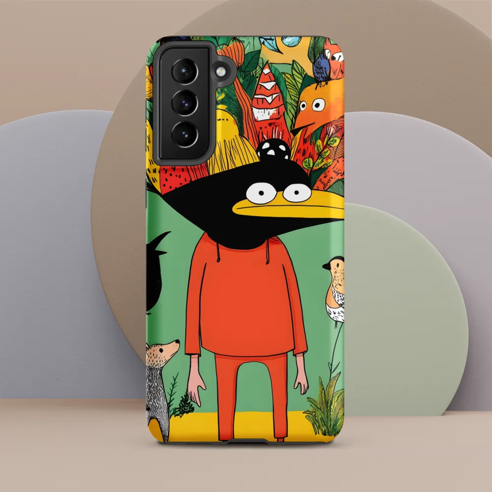 Whimsical Encounter in a Colorful Jungle
