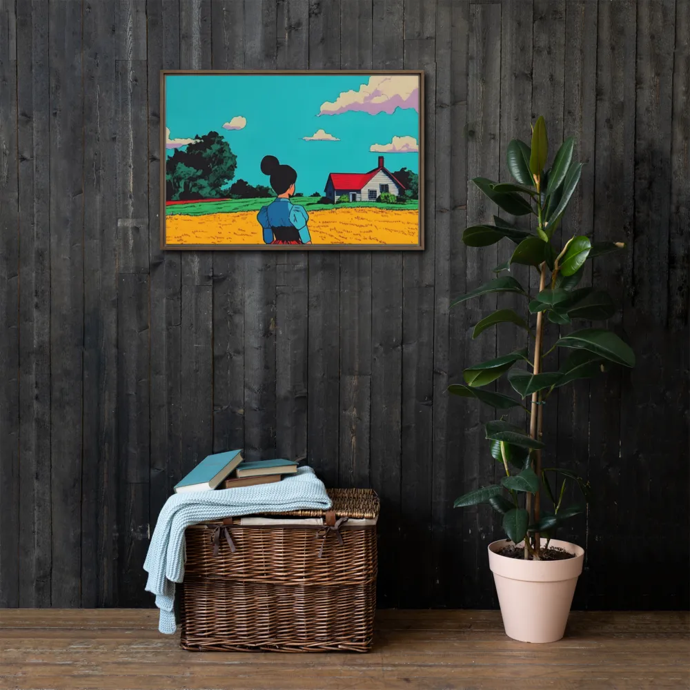 Whispers of a Sunlit Meadow | Canvas with Brown Frame | 20″×30″
