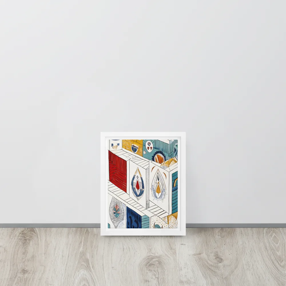 Symphony of Geometric Harmony | Canvas with White Frame | 8″×10″