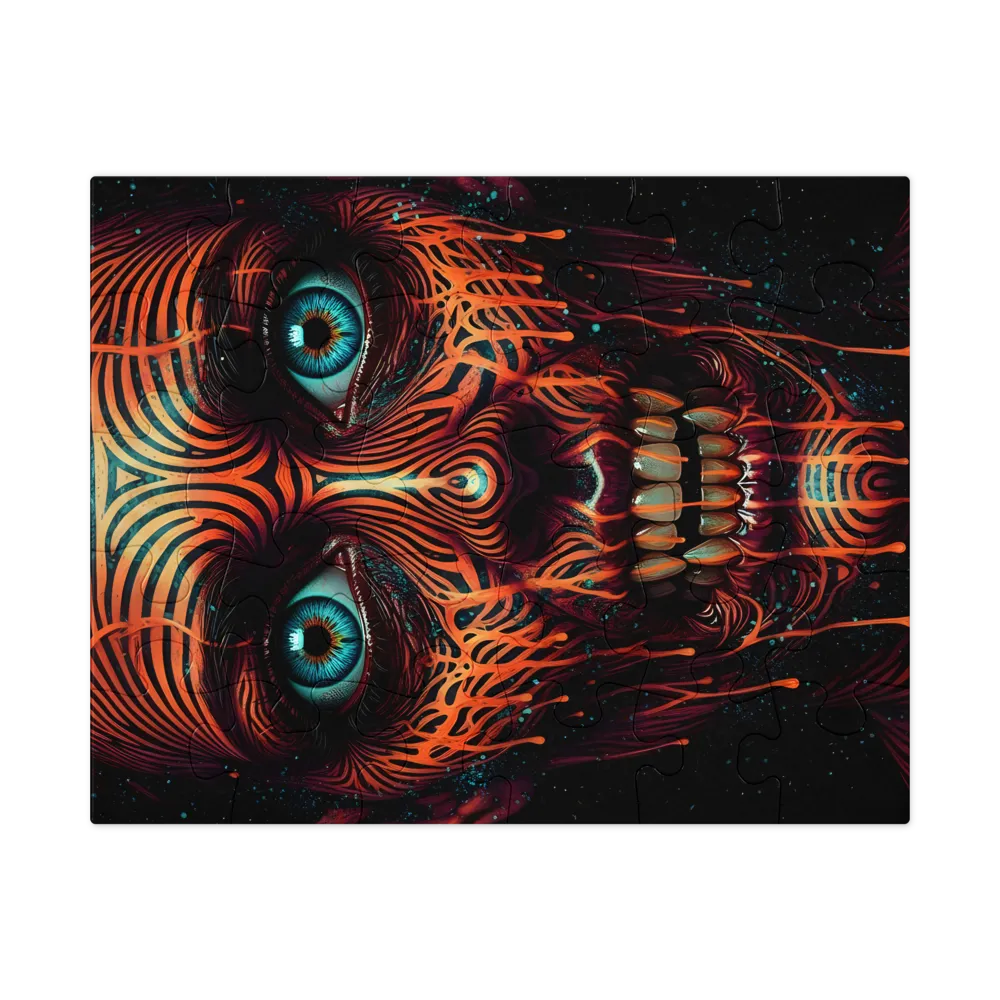 Neon Ritual Face 
 Jigsaw Puzzle in Tin Box