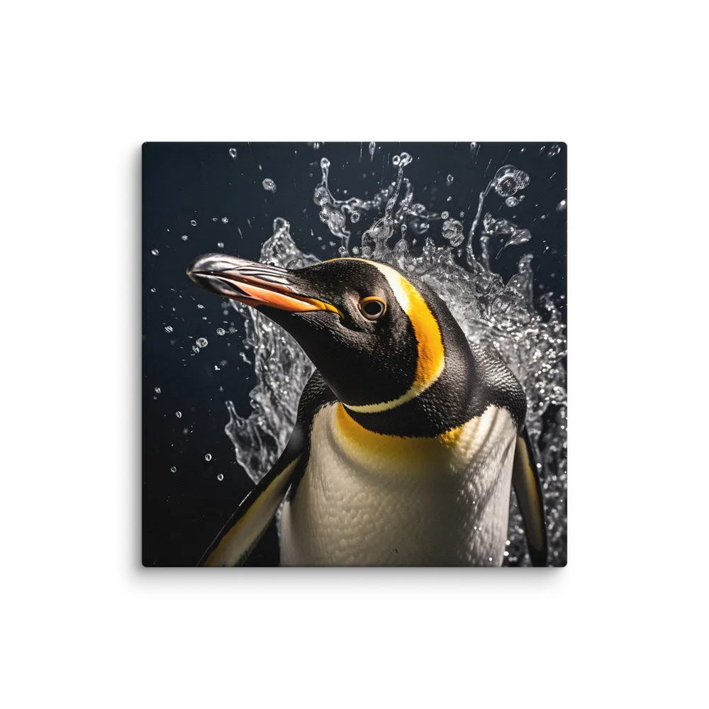 Emerging Majesty: The Penguin in Motion | Canvas | 28″×28″