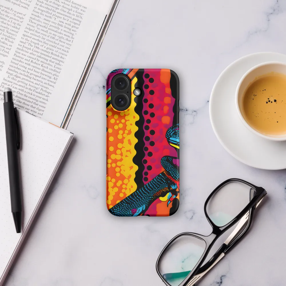 Colorful Encounters: The Playful Geckos | Phone Case |  16 | Snap Case | Matte