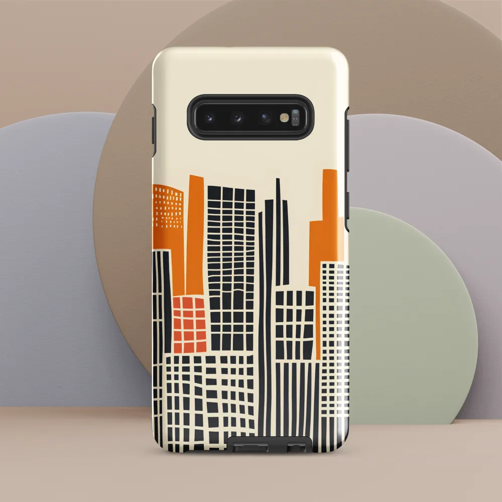 Urban Rhythms: A Graphic Cityscape | Phone Case |  S10 Plus | Tough Case | Glossy