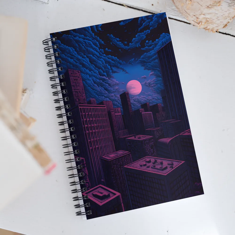 Moonlit Urban Dreams | Spiral Notebook