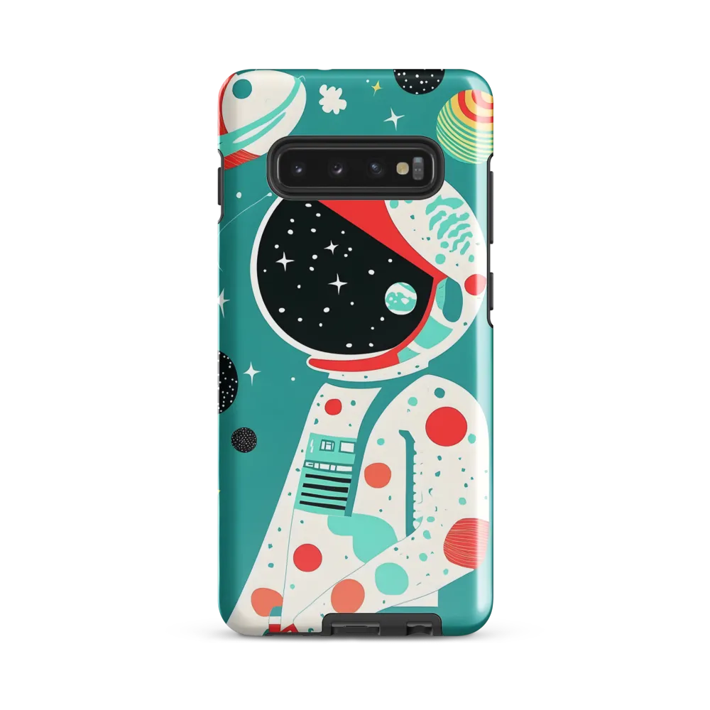 Cosmic Explorer: A Playful Journey Through Space | Phone Case |  S10 Plus | Tough Case | Glossy