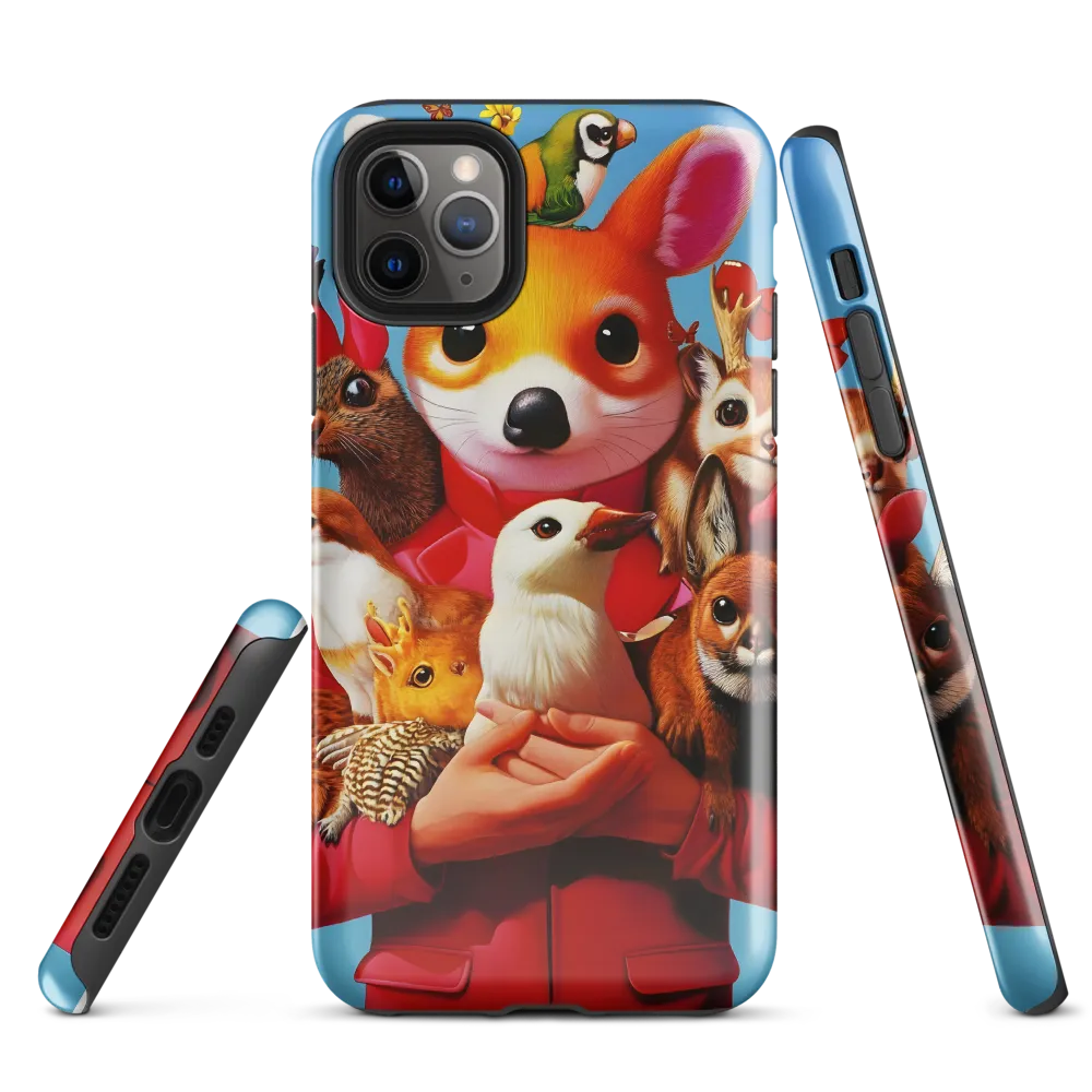 Harmony in Whimsy: A Modern Animal Ensemble | Phone Case |  11 Pro Max | Tough Case | Glossy