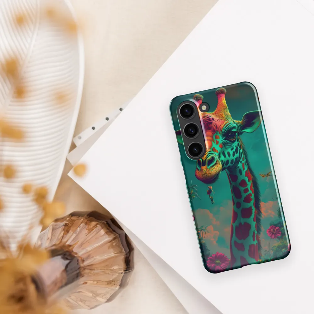 Whimsical Giraffe Among Blossoms | Phone Case |  S23 | Snap Case | Glossy