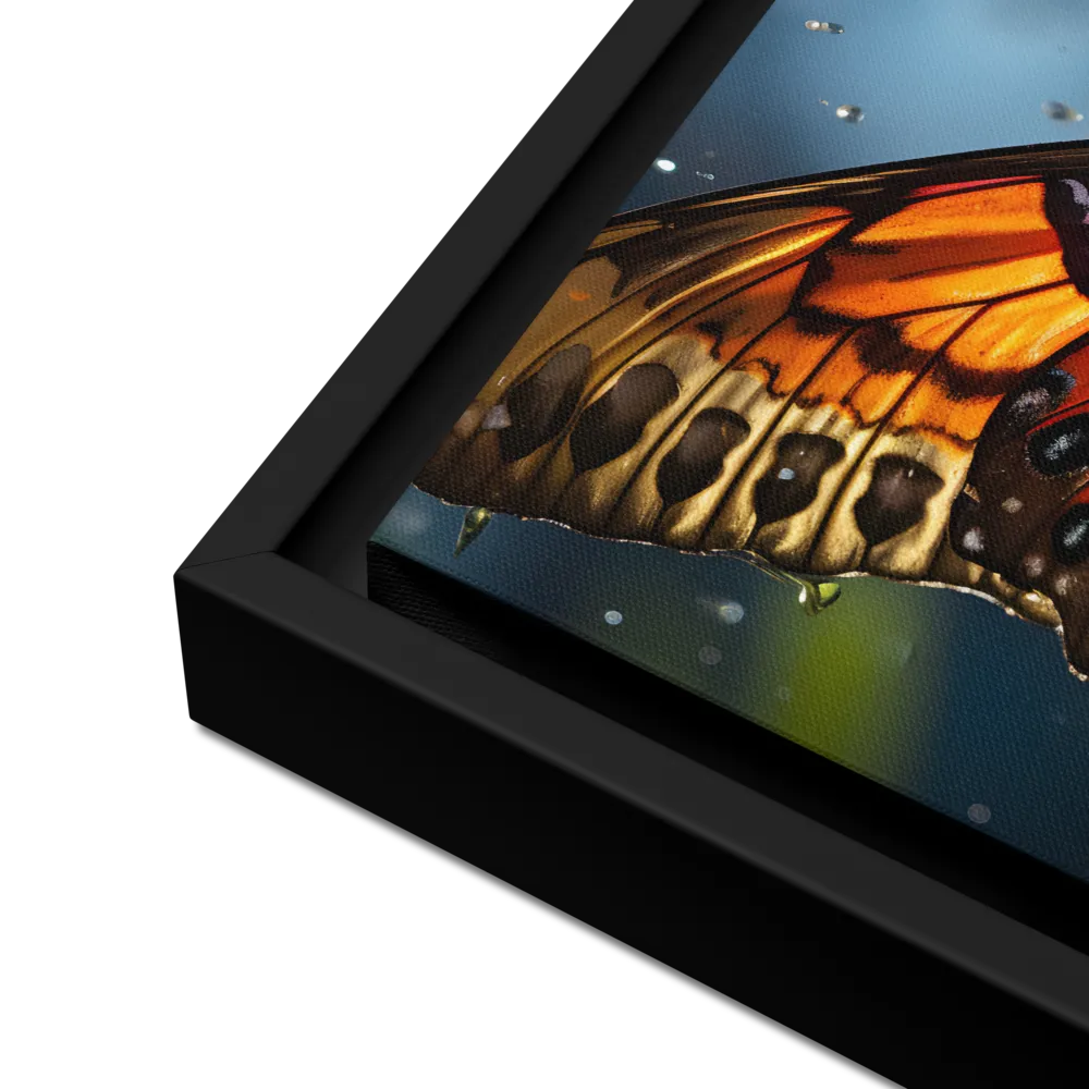 Dance of Colors: The Butterfly's Elegance | Canvas with Black Frame | 12″×16″