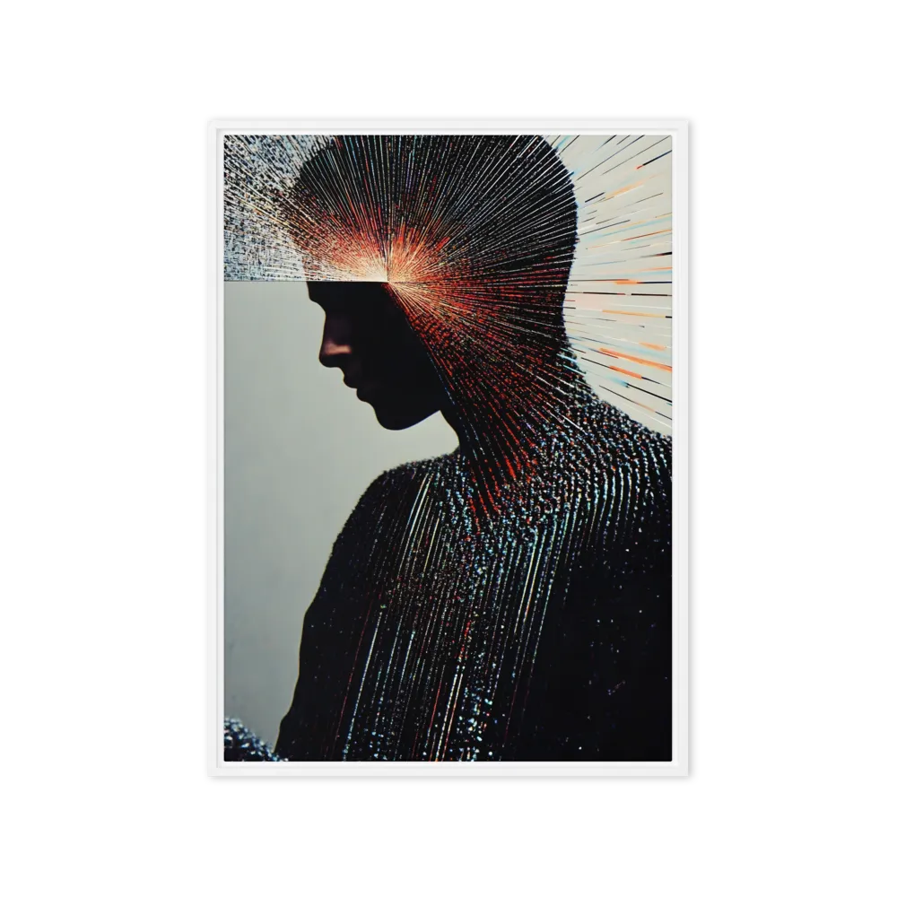 Radiant Reflection: An Abstract Journey of Thought | Canvas with White Frame | 20″×28″