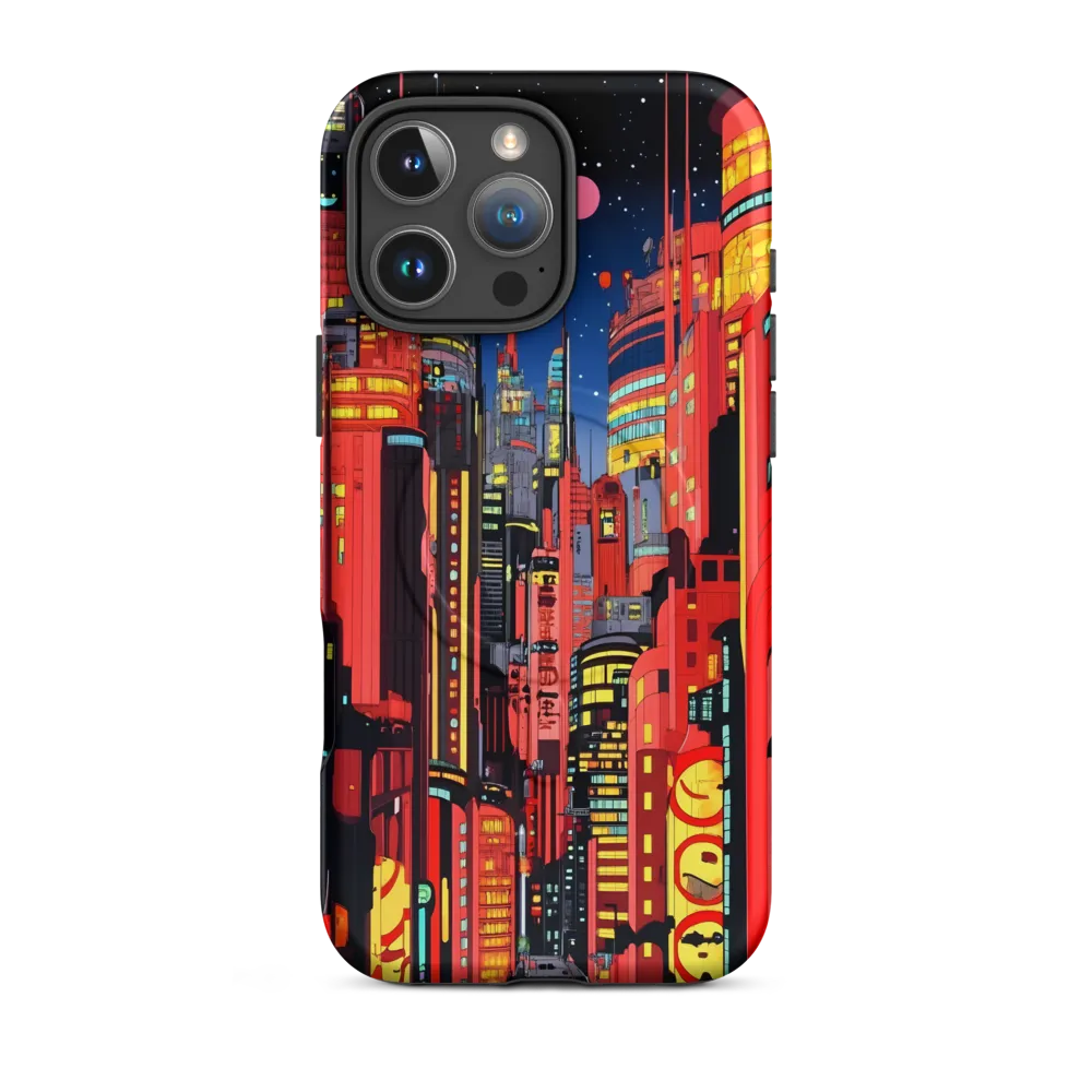 Neon Dreams: A Cyberpunk Cityscape | Phone Case |  16 Pro Max | MagSafe® Tough Case | Matte