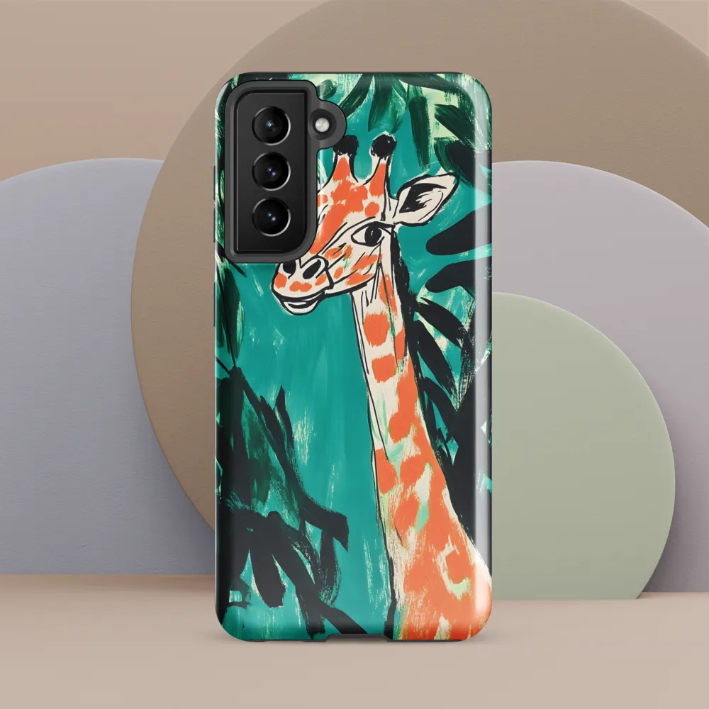 Curious Giraffe in Lush Greenery | Phone Case |  S21 FE | Tough Case | Glossy