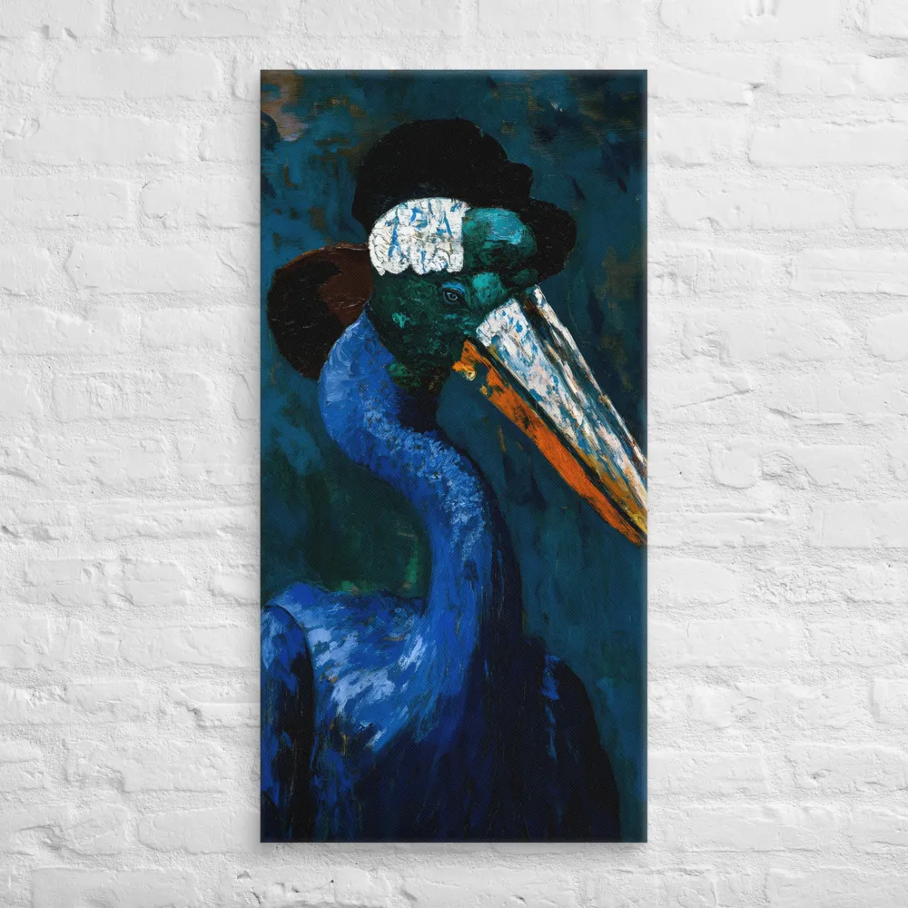 Majestic Absurdity: The Hat-Wearing Bird | Canvas | 20″×40″