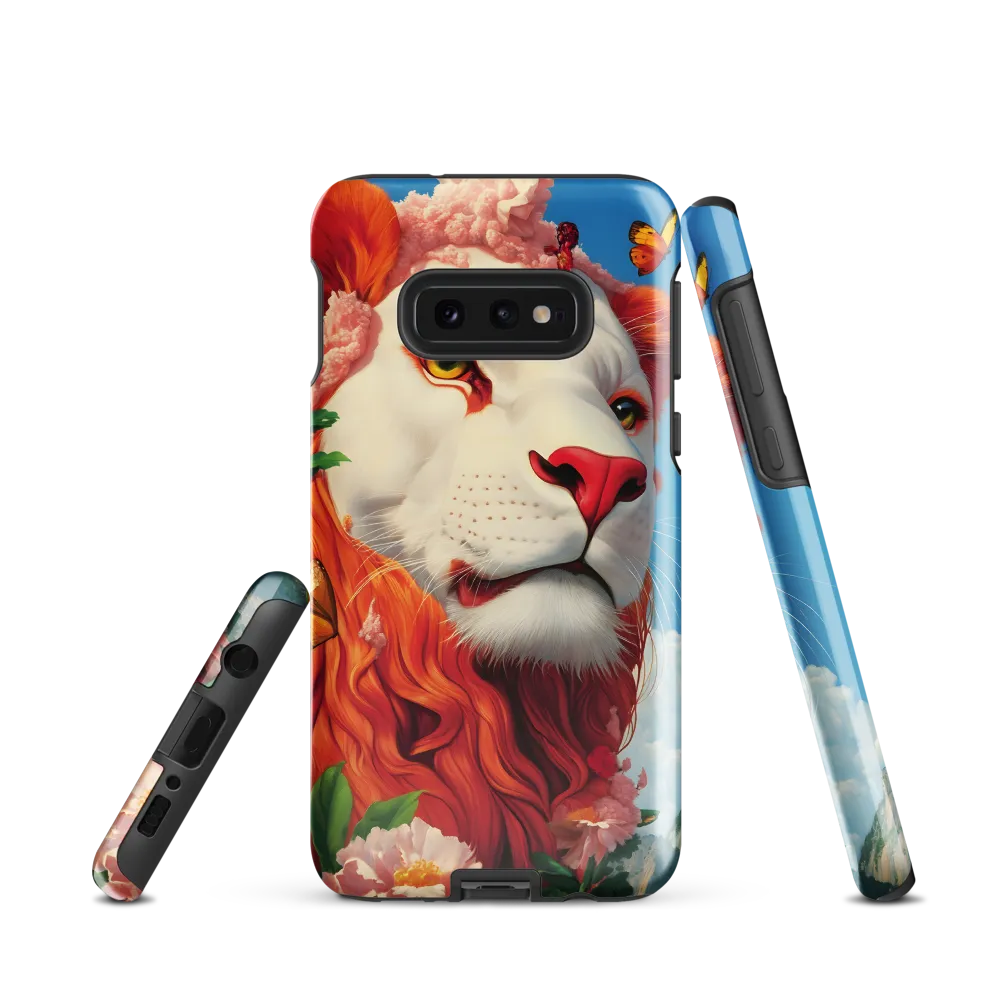 Majestic Lion Amidst Floral Splendor