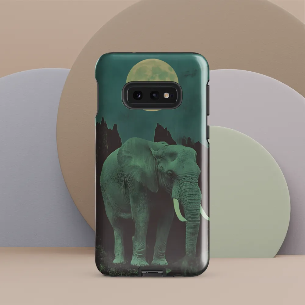 Ethereal Presence: Elephant Under a Full Moon | Phone Case |  S10e | Tough Case | Glossy