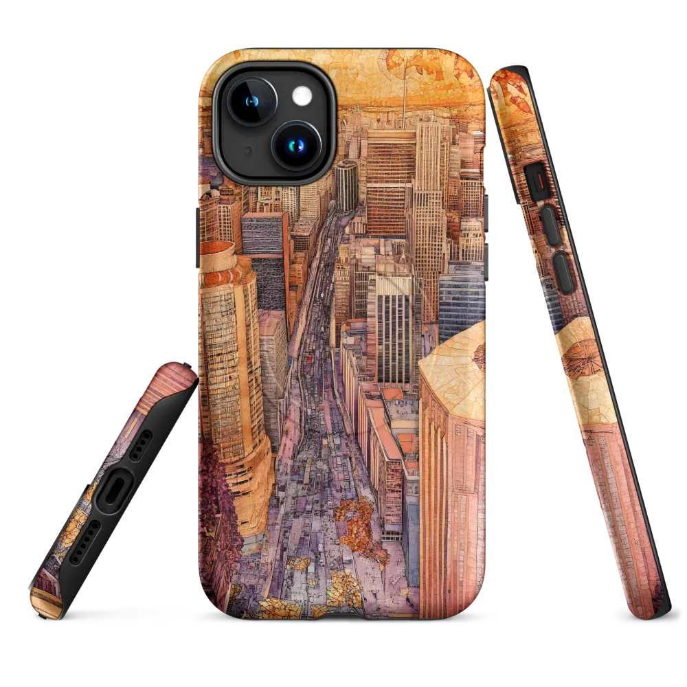 Mosaic Cityscape at Dusk