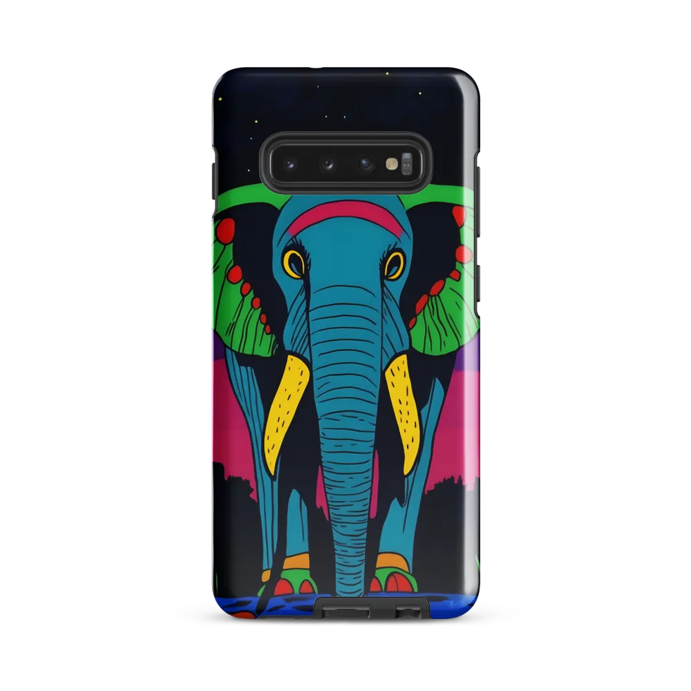 Whimsical Majesty: The Vibrant Elephant | Phone Case |  S10 Plus | Tough Case | Glossy