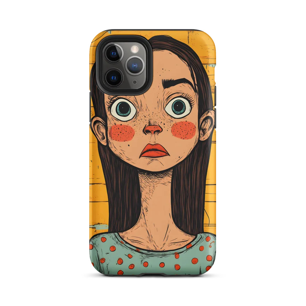 Wide-Eyed Portrait on Distressed Yellow Planks