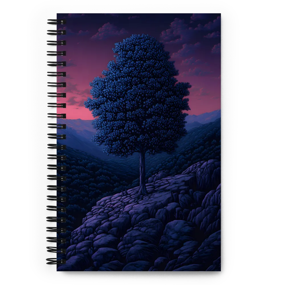 Solitary Sentinel: A Tree at Dusk | Spiral Notebook