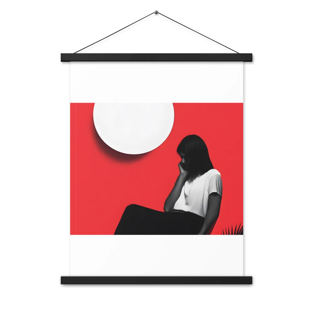 Contemplation in Red | Poster With Black Wood Hanger | 18″×24″