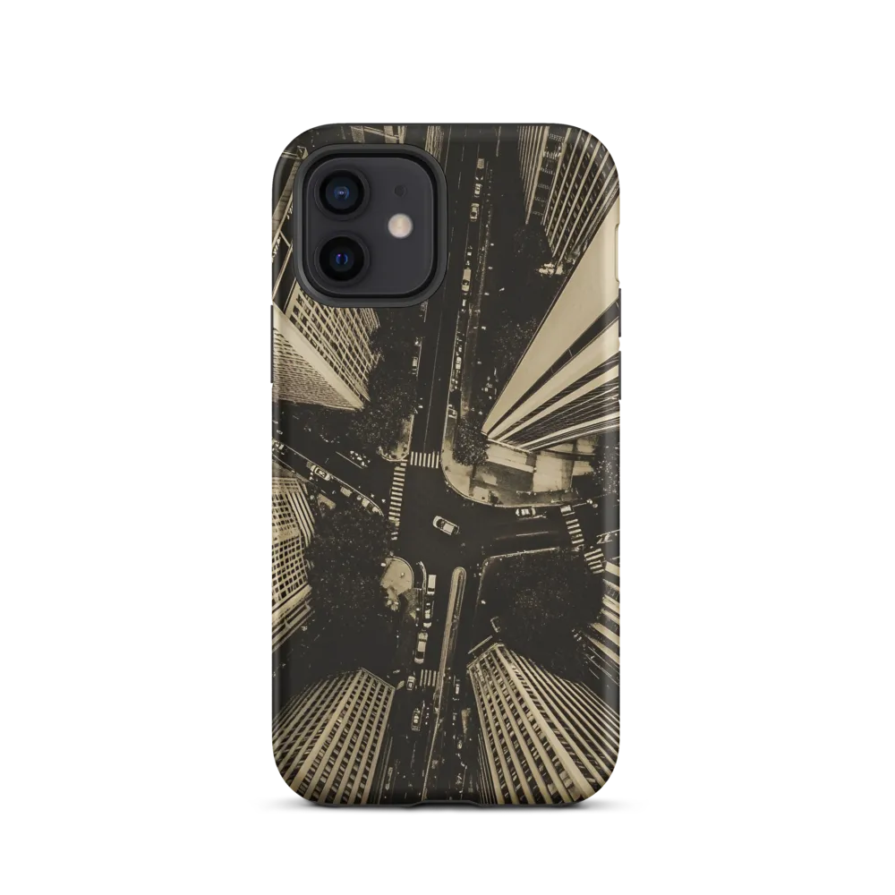 Urban Symphony: Aerial Perspective of City Life | Phone Case |  12 | Tough Case | Matte