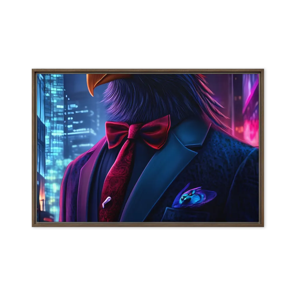 The Dapper Avian | Canvas with Brown Frame | 20″×30″