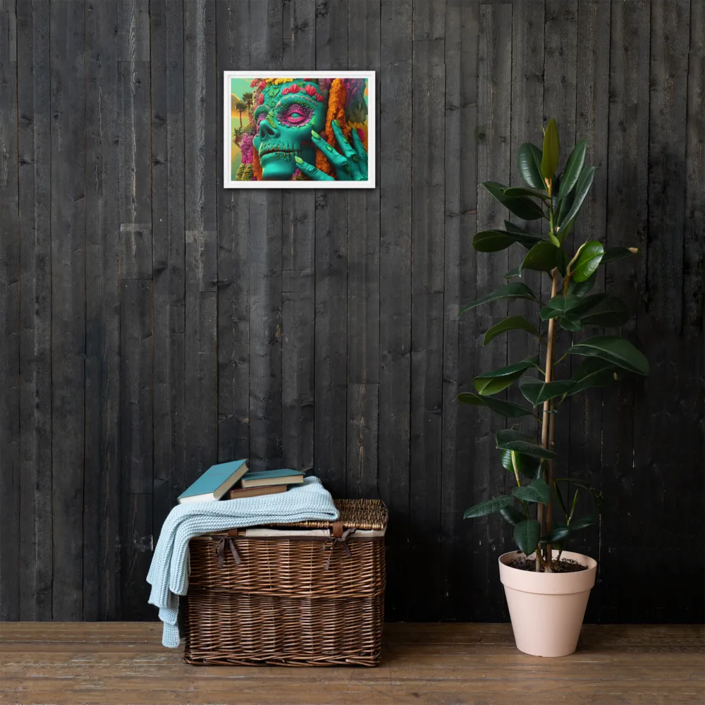 Ethereal Skull Garden | Canvas with White Frame | 12″×16″