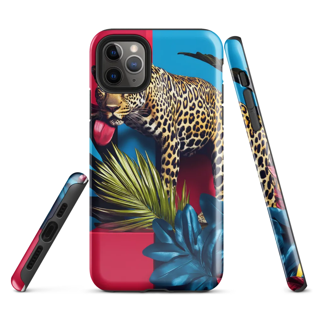 Playful Leopard in Vibrant Paradise | Phone Case |  11 Pro Max | Tough Case | Glossy