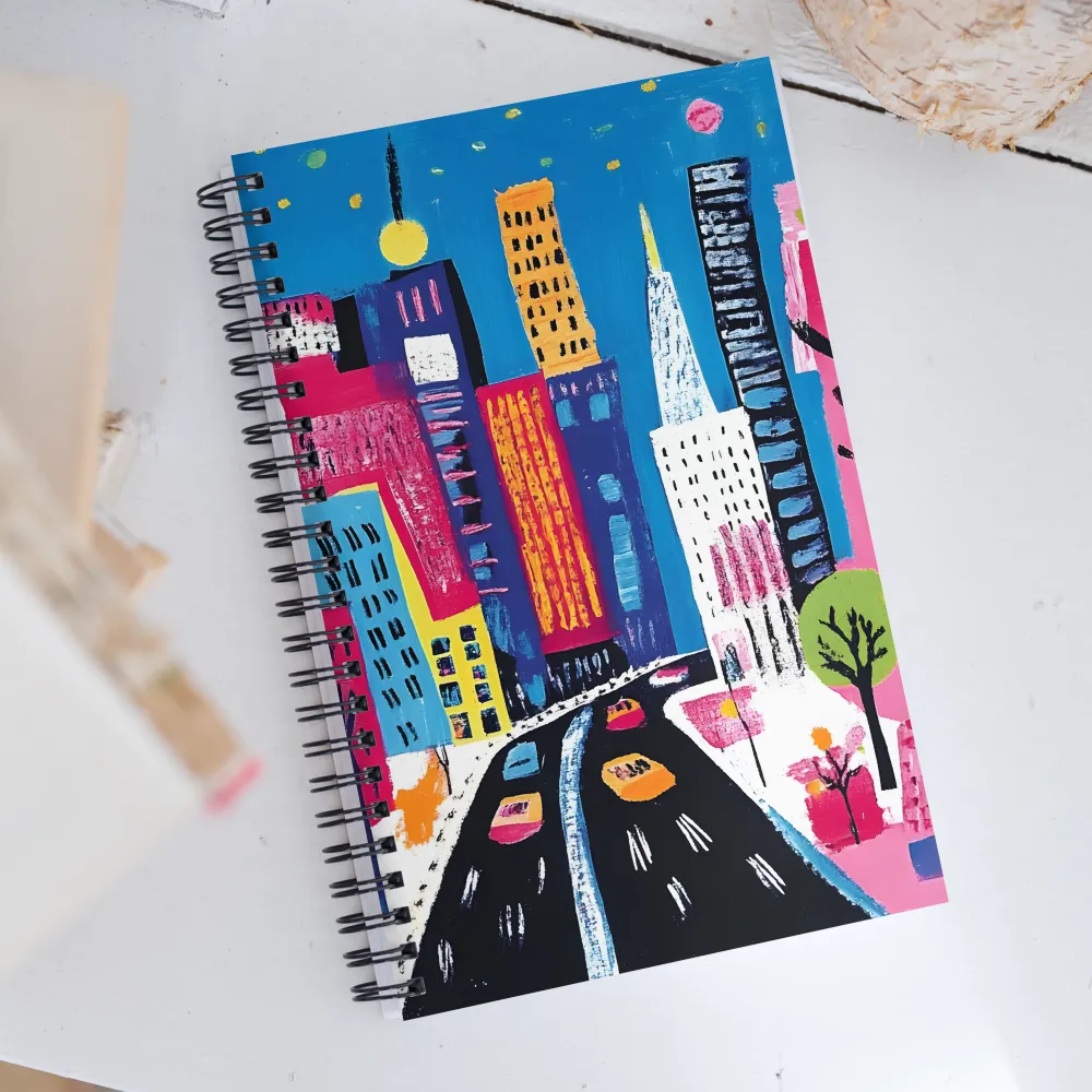 City Dreams in Vibrant Hues | Spiral Notebook