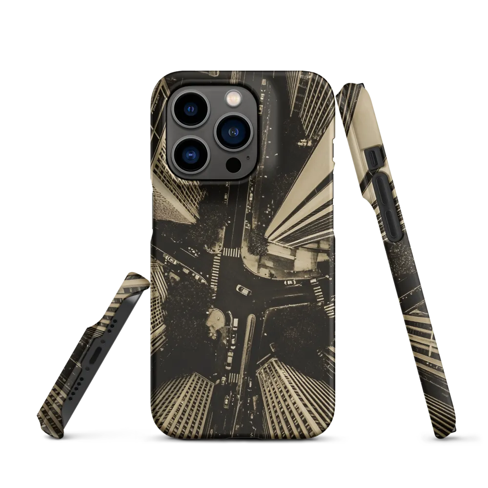 Urban Symphony: Aerial Perspective of City Life | Phone Case |  14 Pro | Snap Case | Matte