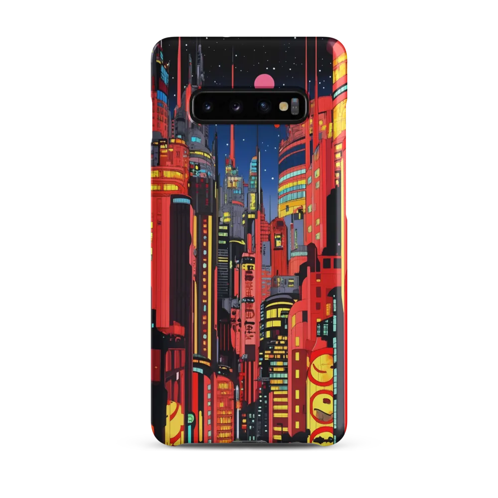 Neon Dreams: A Cyberpunk Cityscape | Phone Case |  S10 Plus | Snap Case | Matte
