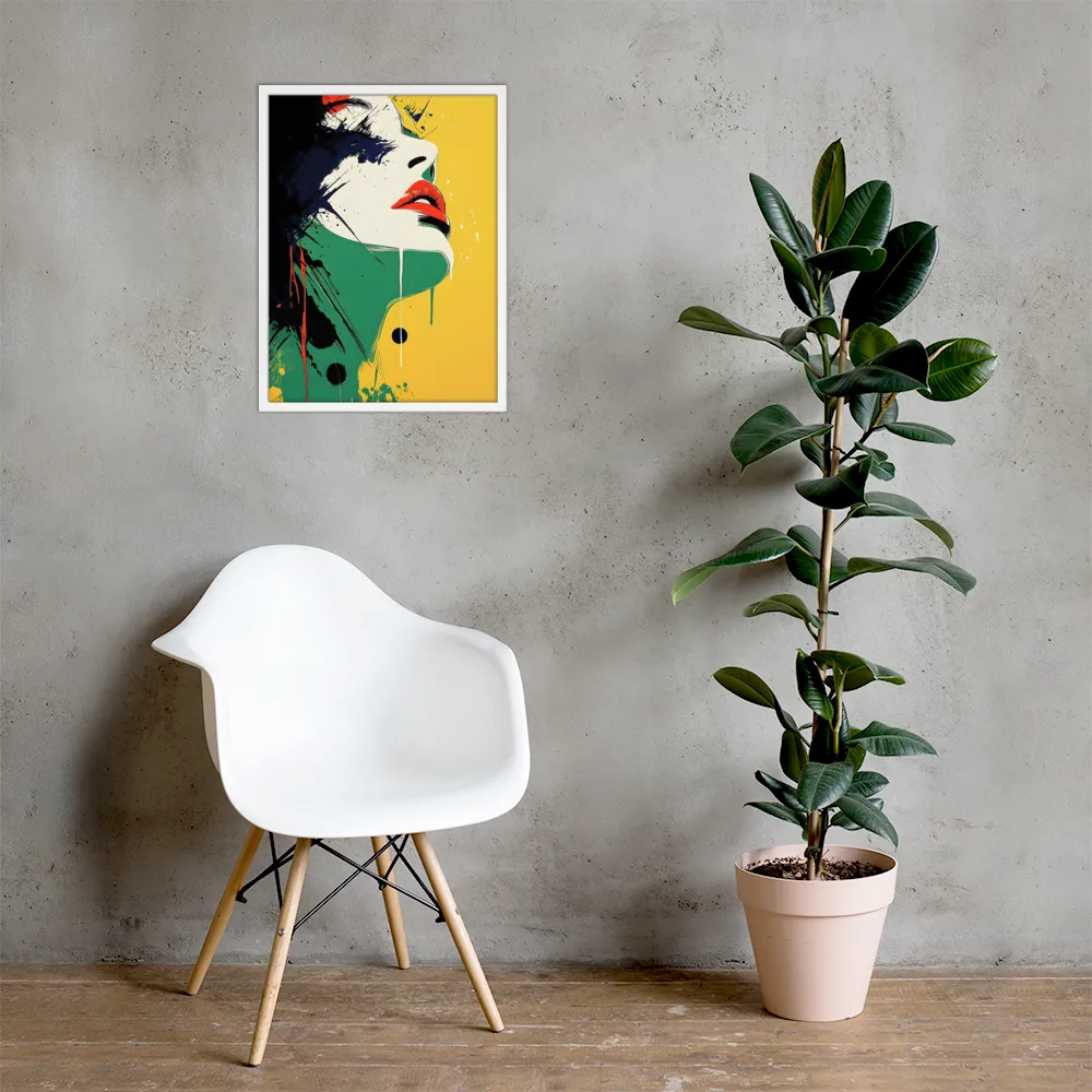 Bold Reflections: A Pop Art Portrait | Poster with White Frame | 18″×24″
