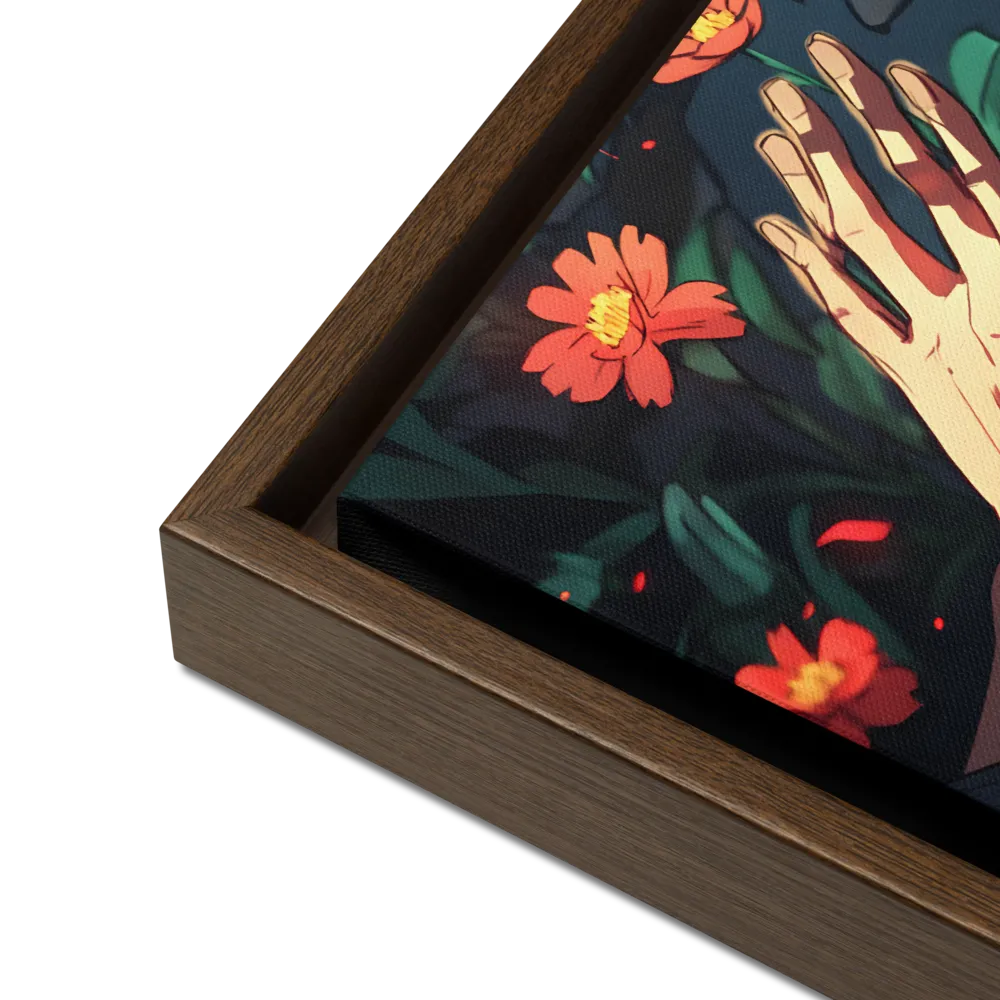 Whispers of Nature | Canvas with Brown Frame | 12″×12″