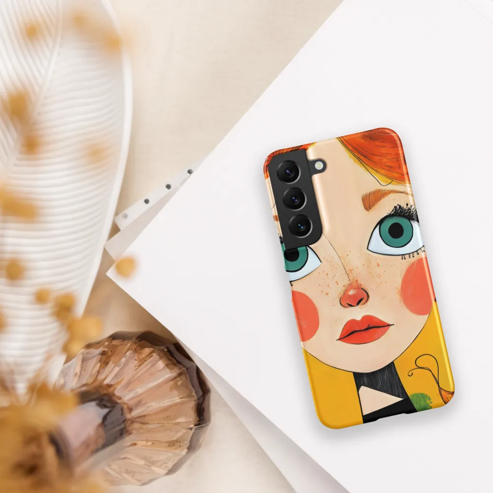 Whimsical Portrait of a Girl | Phone Case |  S22 | Snap Case | Matte