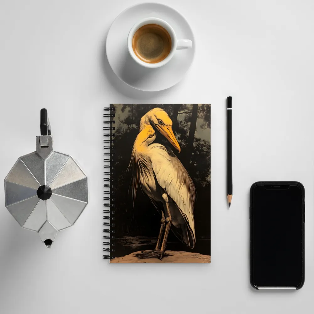 Majestic Egret in Twilight | Spiral Notebook