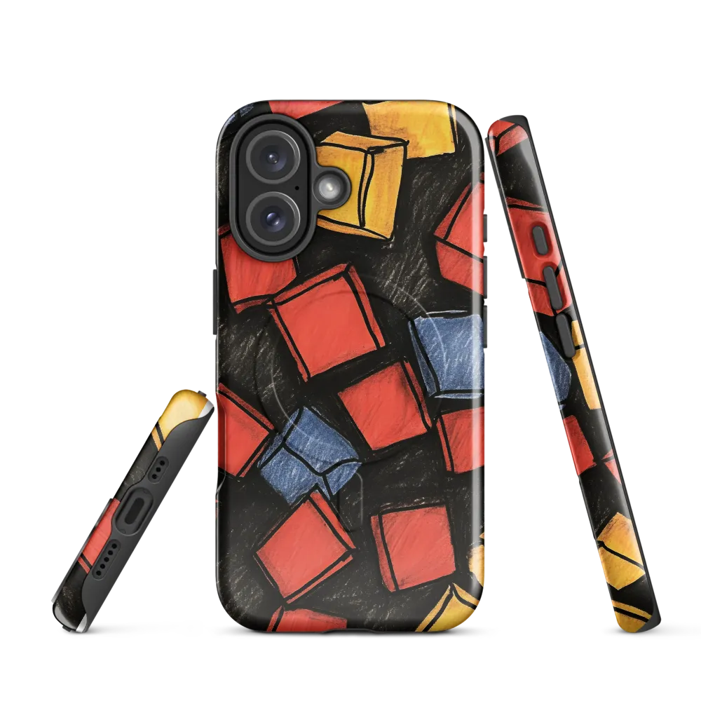 Vibrant Geometry in Motion | Phone Case |  16 | MagSafe® Tough Case | Glossy